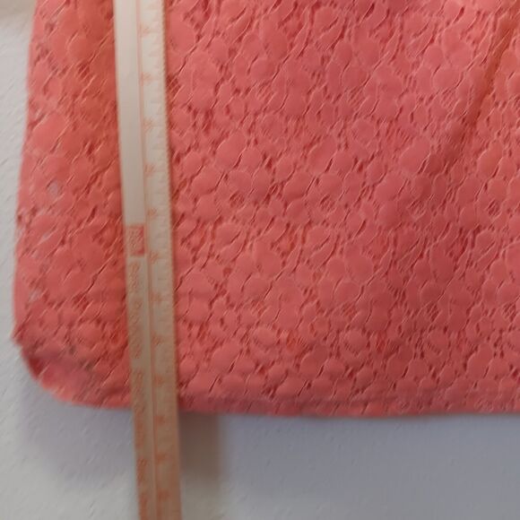 Charming Charlie Mini Lace Dress Small 3/4 Sleeve Full Zip Orange - Picture 5 of 11